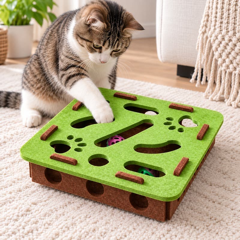 Aktiveringsleksak för katt med bollar