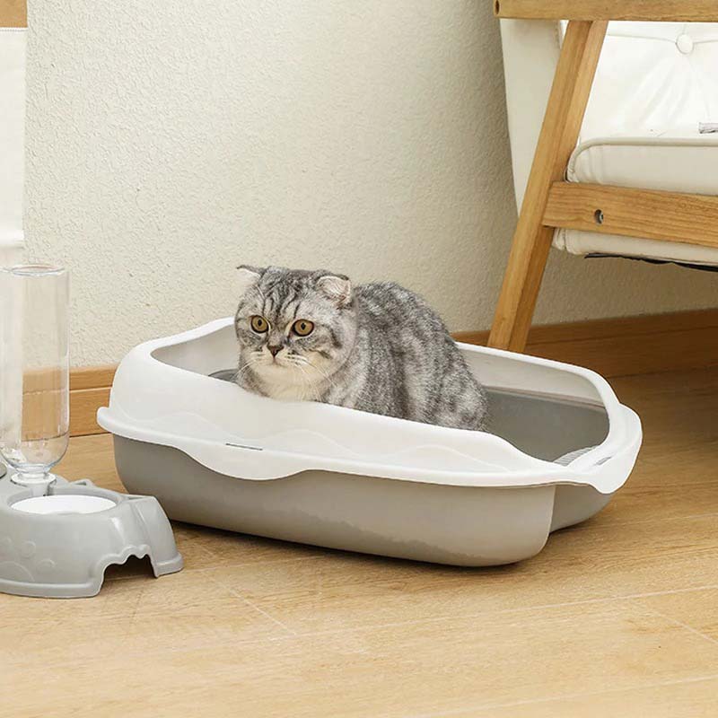 Kattlåda med kant – skyddar mot stänk och spill