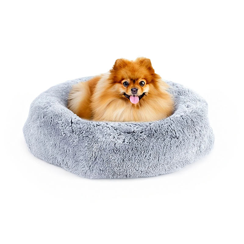 Hund- och kattbädd rund - mjuk plysch & tvättbar