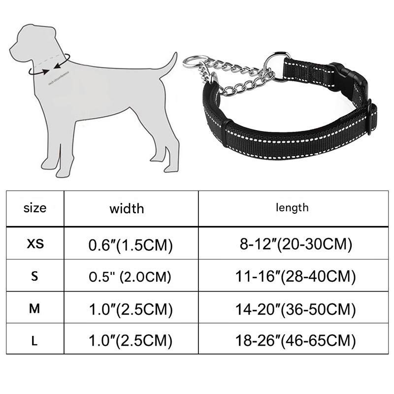 Hundhalsband halvstryp – säkerhetslås & reflexdetaljer