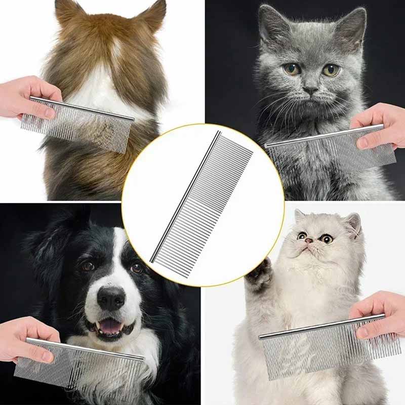 Kam i rostfritt stål för hund och katt - pälsvård
