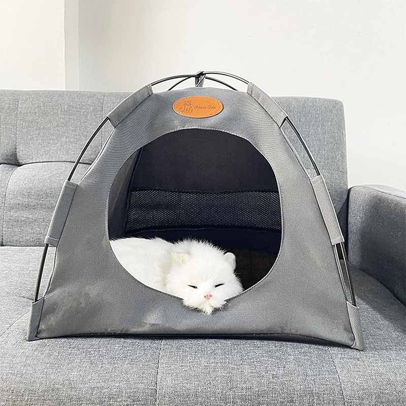 Katt- och hundtält med mjuk dyna - hopfällbart